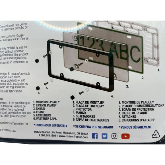 Ultimate Tuf Combo License Plate Frame With Locking Stainless Fasteners 70f - Picture 4 of 4